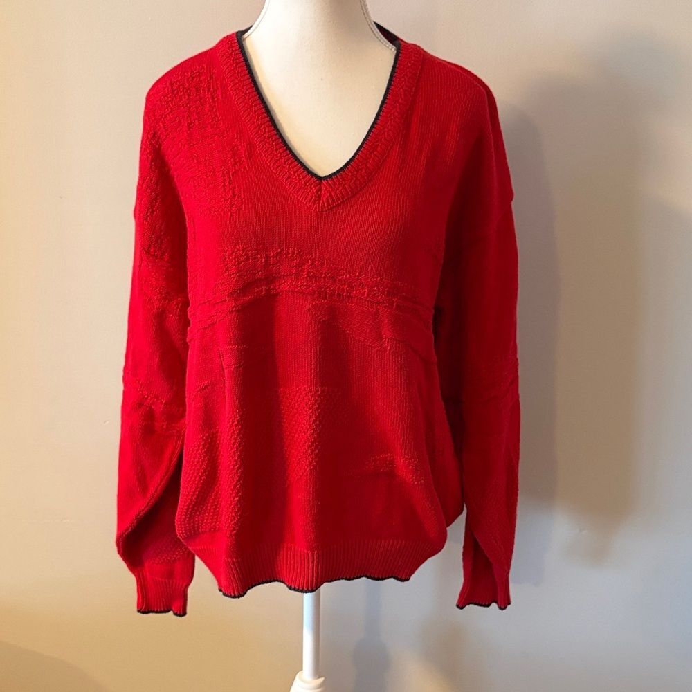 VTG Golf Tall Timber of Colorado Cotton V-Neck Red Sweater. Size Large